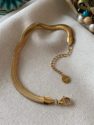 Çelik Kalın Yassı Worm Bileklik