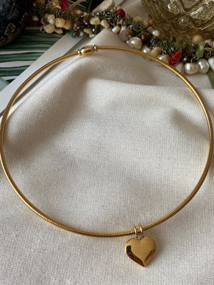 Çelik Kalp Charm Kolye