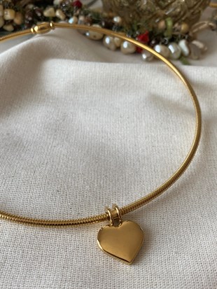 Çelik Kalp Charm Kolye