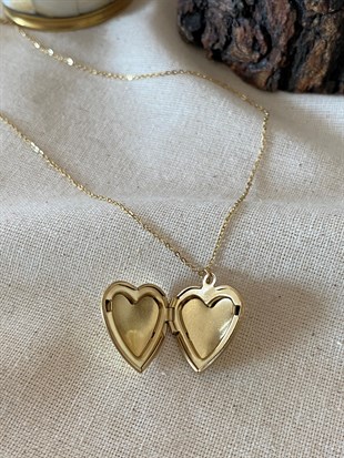 Çelik Kalp Madalya Kolye