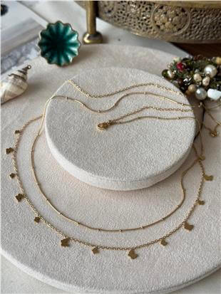 Çelik Kelebek Detaylı Göbek Zinciri