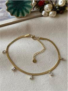 Çelik Kesme Taş Detaylı İtalyan Zincir Halhal