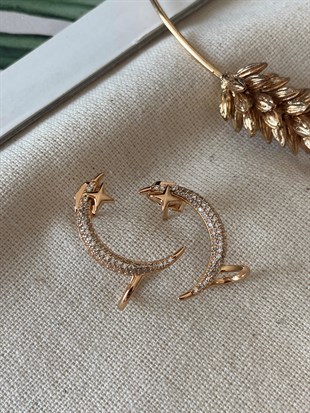 Çelik Kıkırdaklı Ayyıldız Küpe