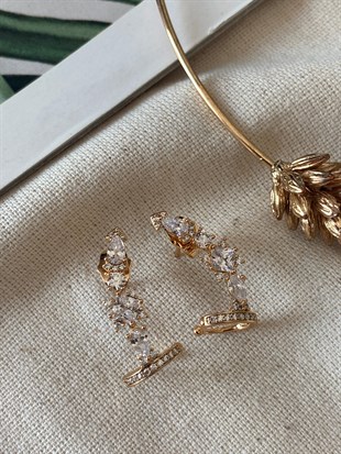 Çelik Kıkırdaklı Taşlı Küpe