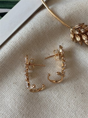 Çelik Kıkırdaklı Taşlı Küpe