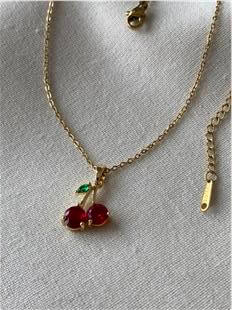 Çelik Kiraz Kolye