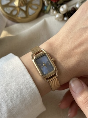 Çelik Kordon Lacivert Kadranlı Vintage Model Kol Saati