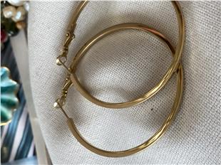 Çelik 5 cm Köşeli Halka Küpe