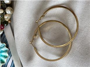 Çelik 5 cm Köşeli Halka Küpe