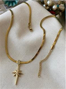 Çelik Kuzeyyıldızı Charmlı İtalyan Kolye