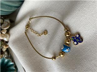 Çelik Lacivert LV Charmlı Bileklik