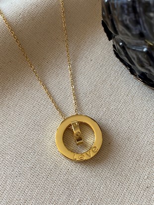 Çelik Love Halka Kolye