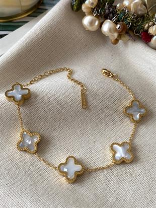 Çelik Luv Çift Renk Yonca Bileklik