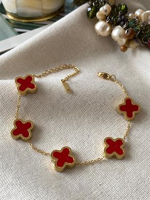 Çelik Luv Çift Renk Yonca Bileklik