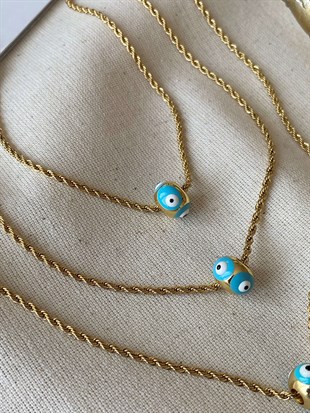 Çelik Bract Mavi Kolye