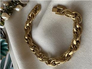 Çelik Mini Baklava Desenli Bombe Bileklik