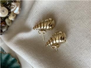 Çelik Mini Cut Bubble Comma Küpe