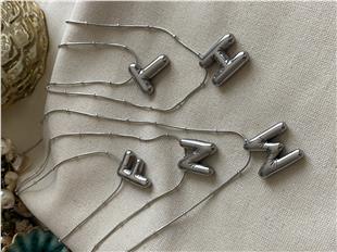 Çelik Mini Dorikalı Balon Harf Kolye