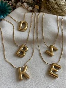 Çelik Mini Dorikalı Balon Harf Kolye