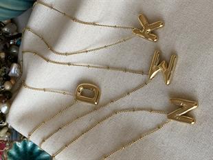 Çelik Mini Dorikalı Bubble Harf Kolye