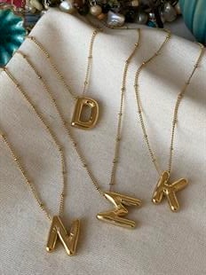 Çelik Mini Dorikalı Bubble Harf Kolye