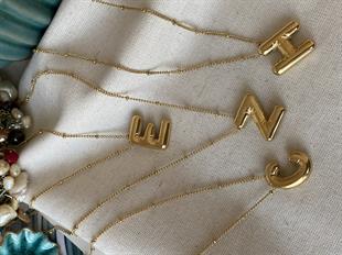 Çelik Mini Dorikalı Bubble Harf Kolye