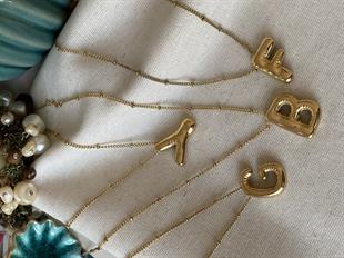 Çelik Mini Dorikalı Bubble Harf Kolye