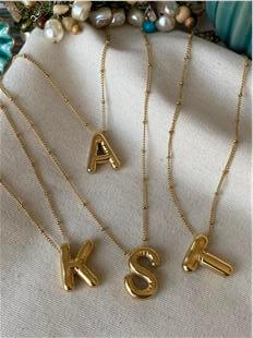 Çelik Mini Dorikalı Bubble Harf Kolye