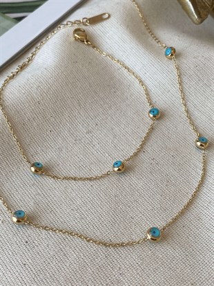 Çelik Mini Göz Kolye ve Bileklik Set