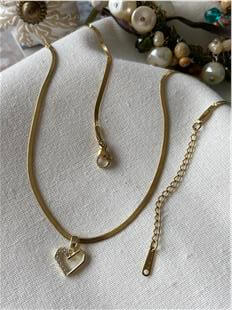 Çelik Mini Kalp Charmlı Kolye