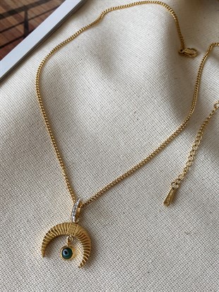 Çelik Nazar Hilal Kolye