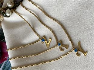 Çelik Nazarlı Burgu Harf Kolye