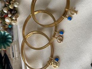 Çelik Nazarlı Harf Charmlı Ajda Bilezik Seti