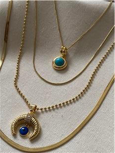 Çelik Nazarlı Hilal Çoklu Kolye