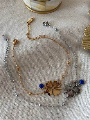 Çelik Nefel Boncuklu Bileklik