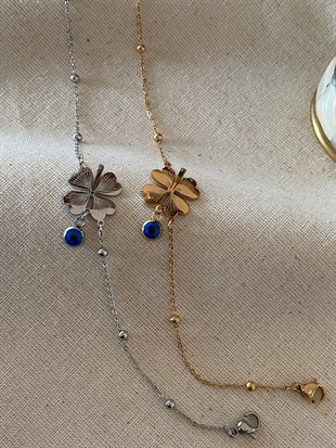 Çelik Nefel Boncuklu Bileklik