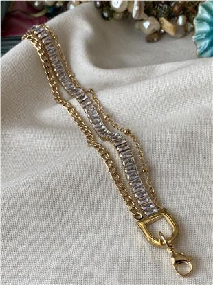 Çelik Nostalji Zincir Detaylı Baget Suyolu Bileklik