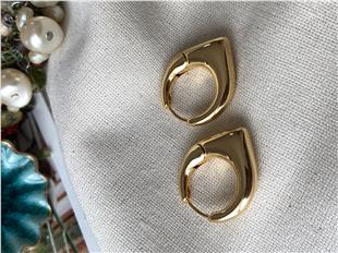 Çelik Oval Üçgen Küpe