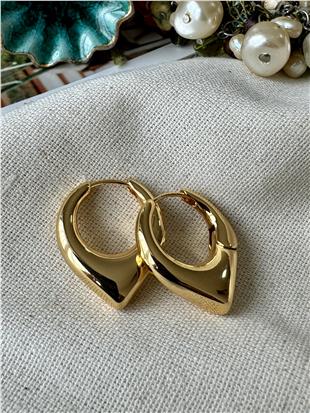 Çelik Oval Üçgen Küpe