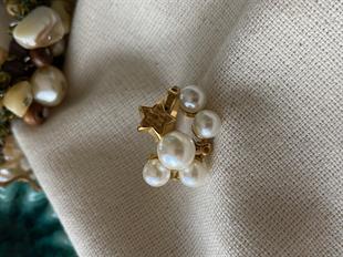 Çelik Pearl&Star Yüzük