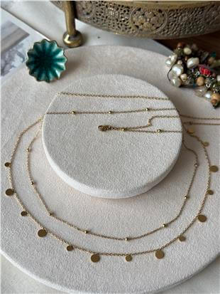 Çelik Pul Detaylı Göbek Zinciri