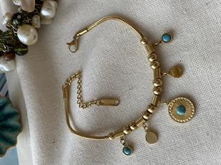 Çelik Pullu Firuze Bileklik