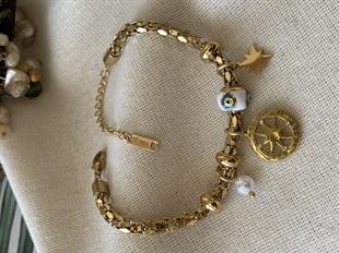 Çelik Pusula Silindir Bileklik