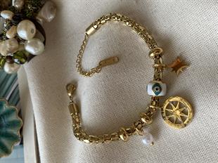 Çelik Pusula Silindir Bileklik