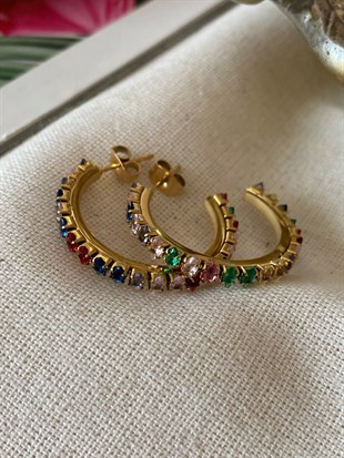 Çelik Renkli Baget Küpe