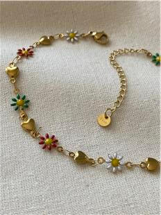 Çelik Renkli Çiçekler Halhal