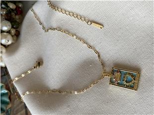 Çelik Renkli Taşlı The Empress Kolye