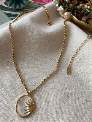 Çelik Sedef Güneş  Kolye 