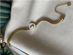 Çelik Sedef Kalp Örme Zincir Bileklik