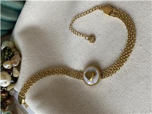 Çelik Sedef Kalp Örme Zincir Bileklik